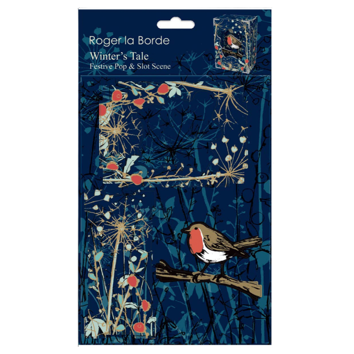 Packaged product with nature-themed design on a screen