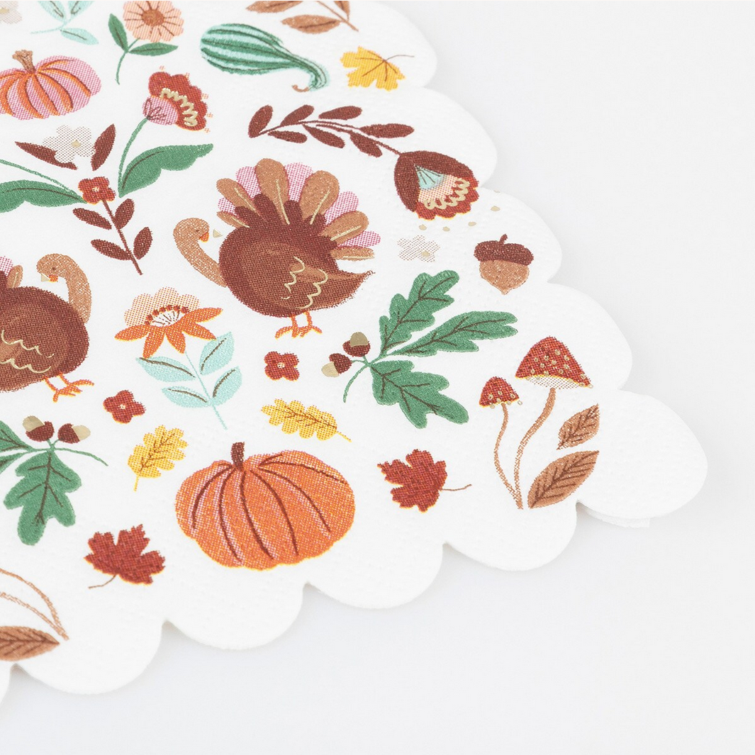 Folk Fall Small Napkins (x16)