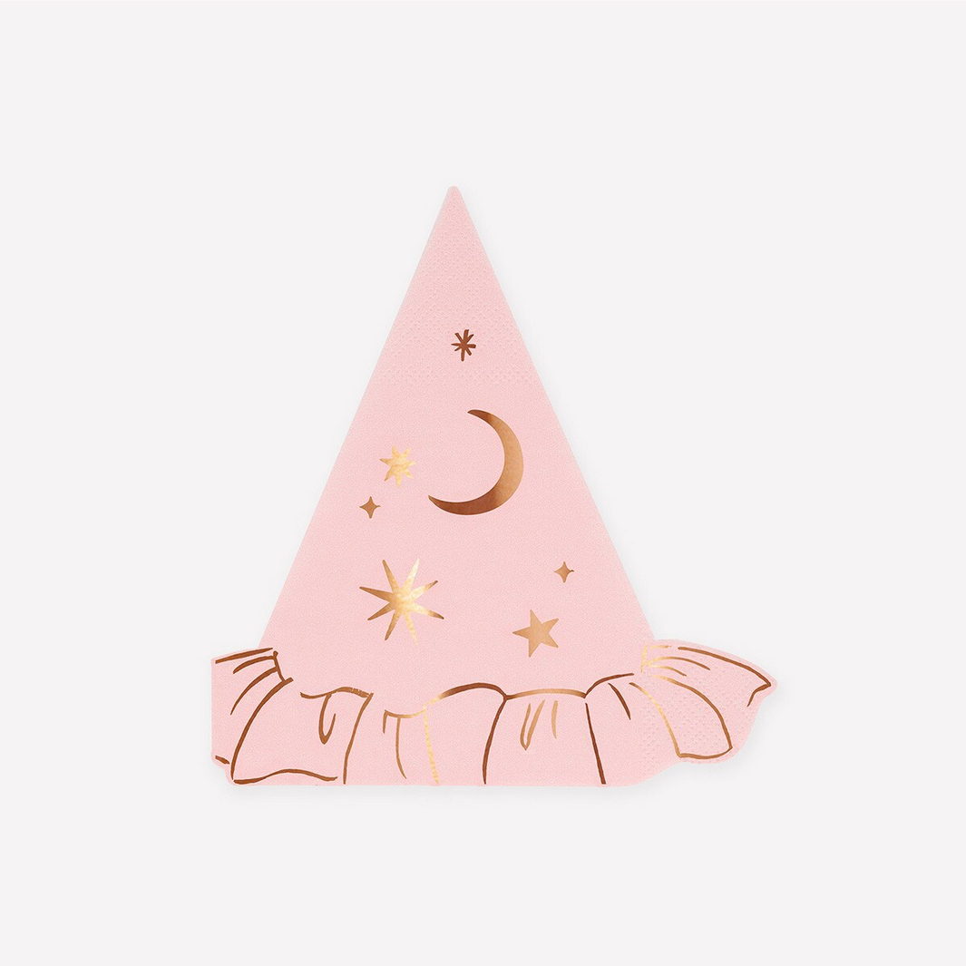 Pink Witch Hat Napkins (x16)