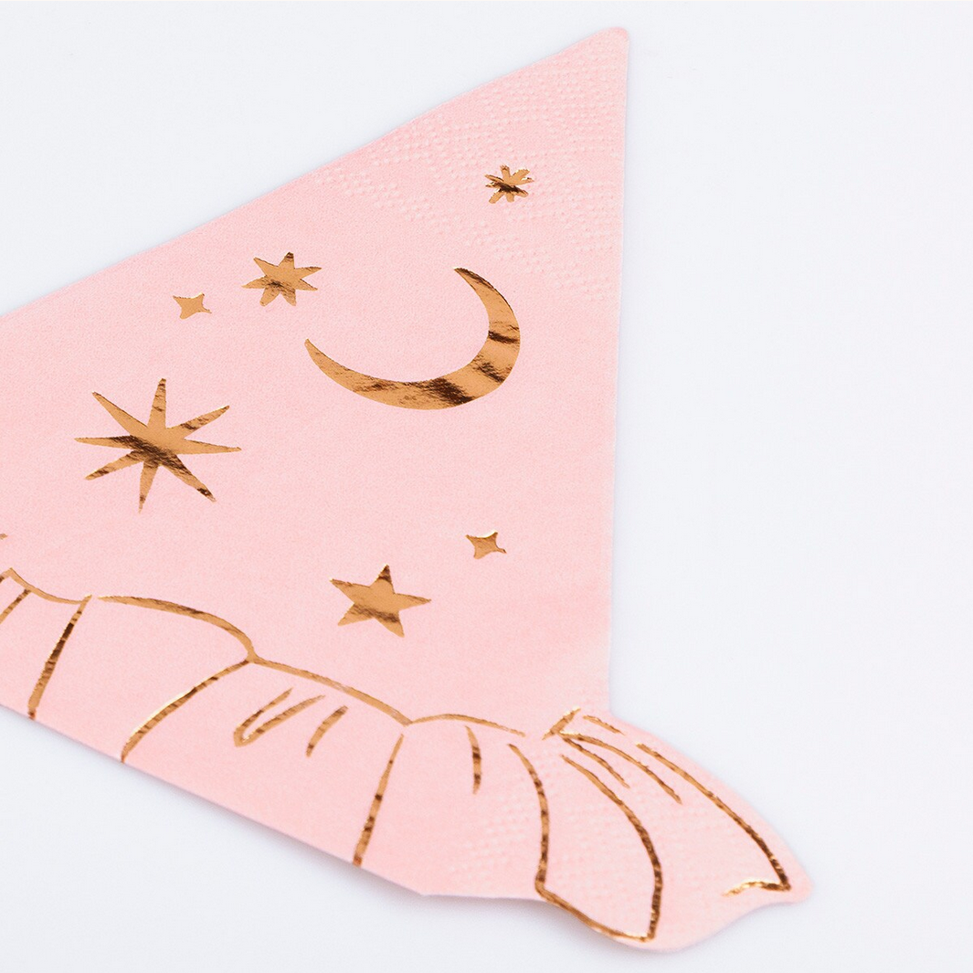 Pink Witch Hat Napkins (x16)