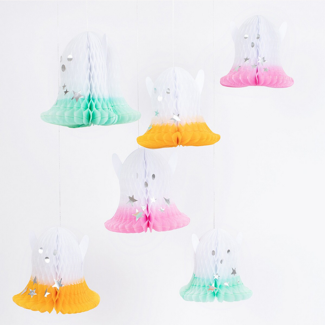 Ombré Ghost Hanging Decorations (x6)
