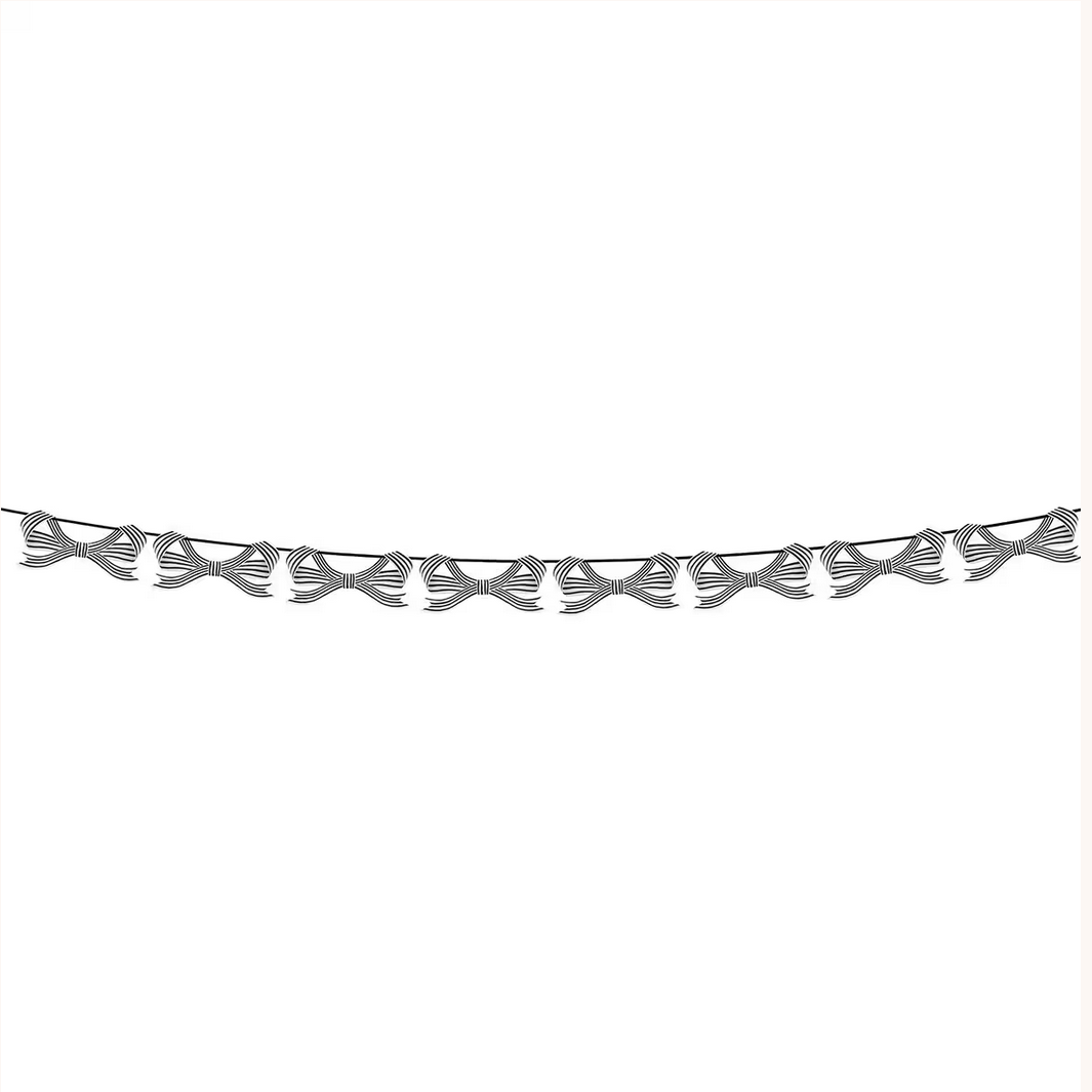 Decorative string with bows on a white background