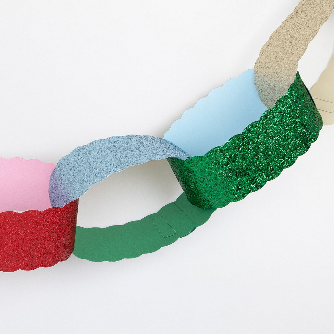 Colorful glittery headbands on a white background