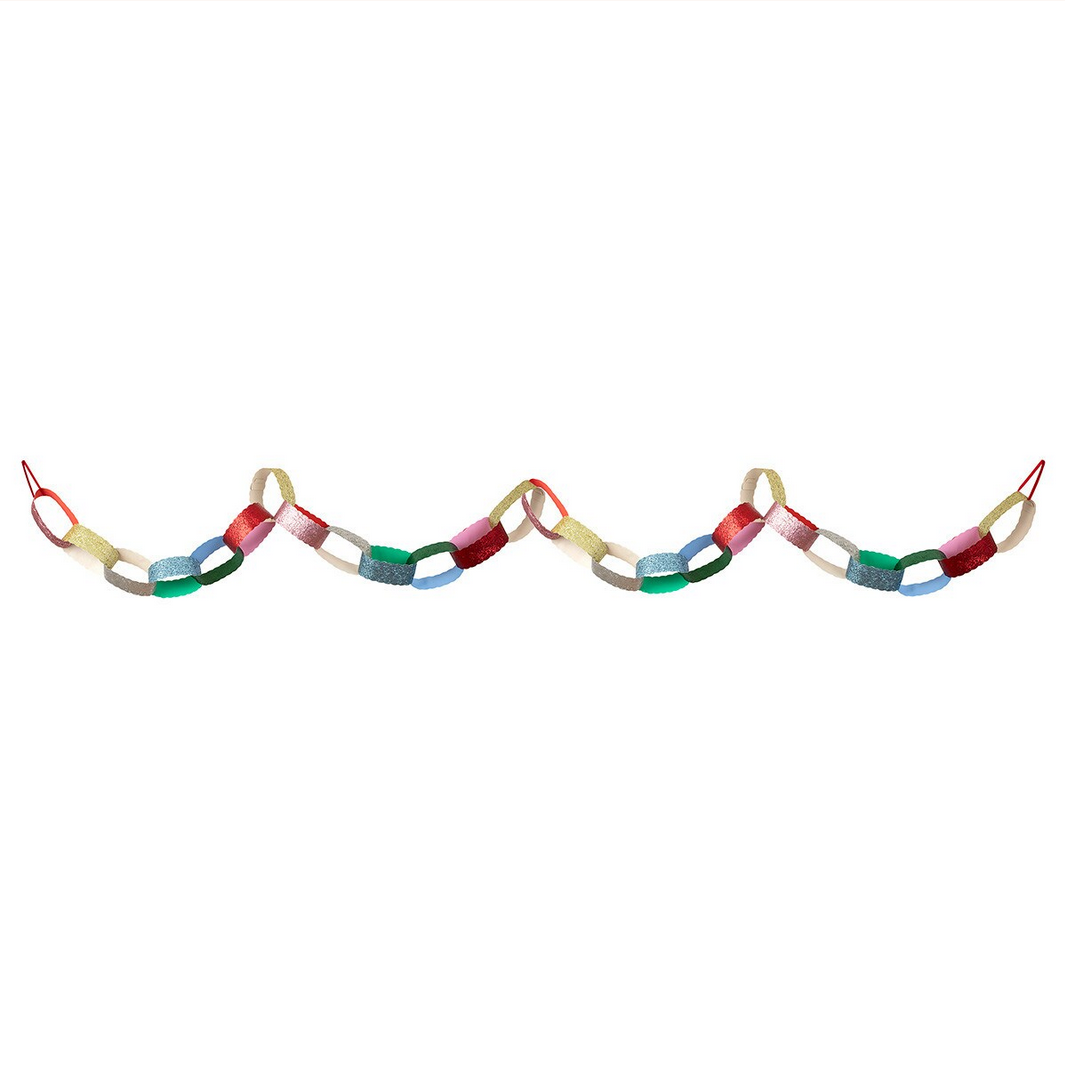 Colorful paper chain on a white background
