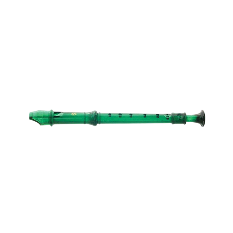 Green recorder with product details on a white background