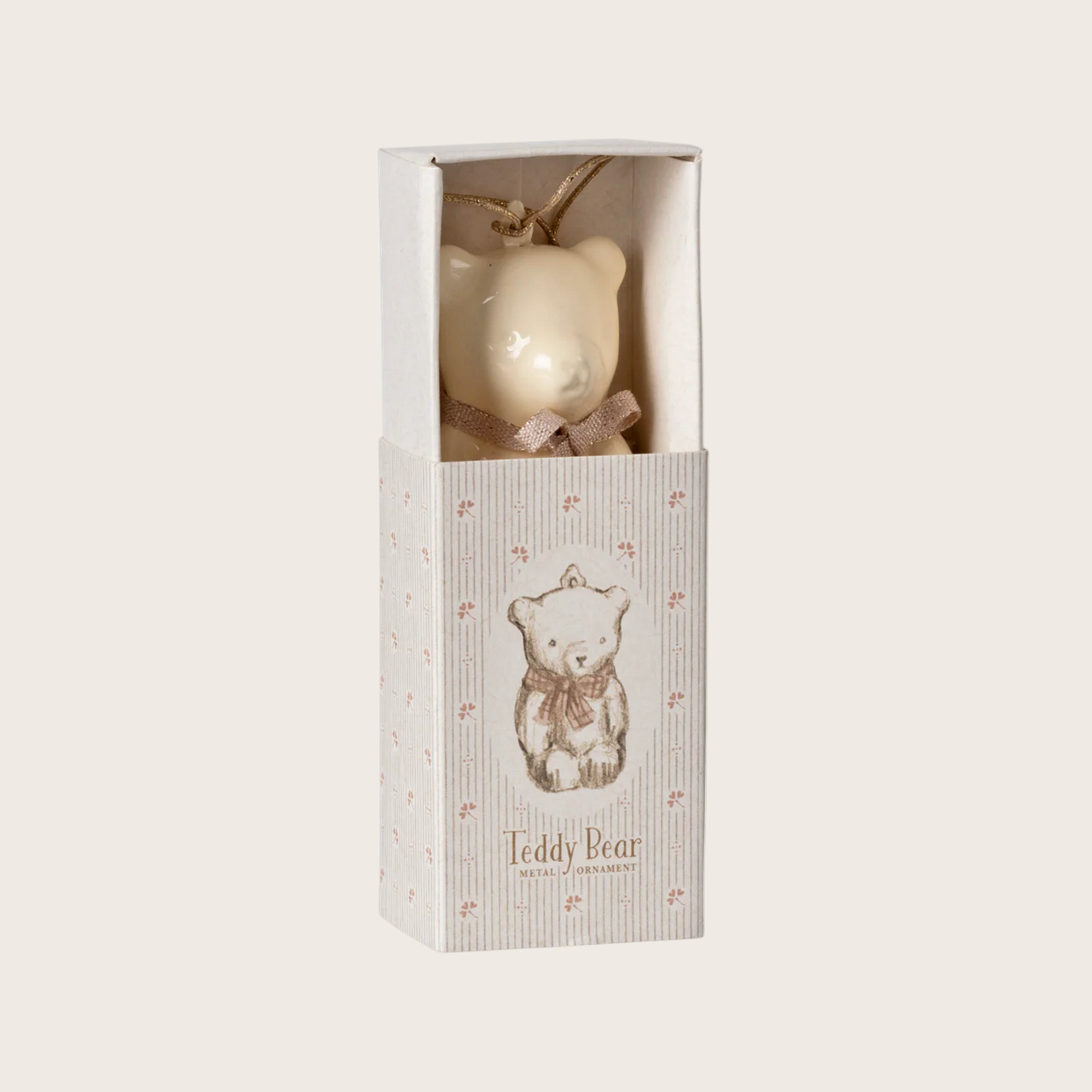 Teddy bear ornament in a decorative box