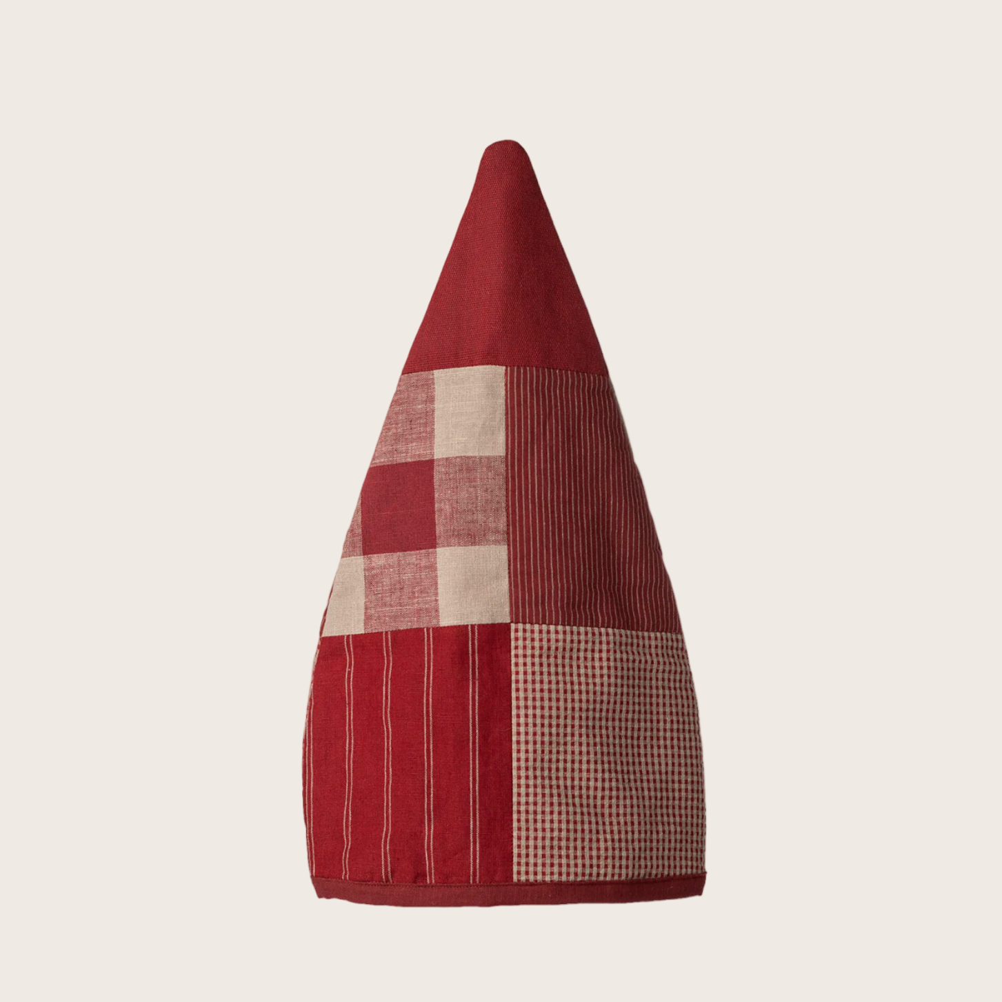 Decorative item with a patchwork design on a white background