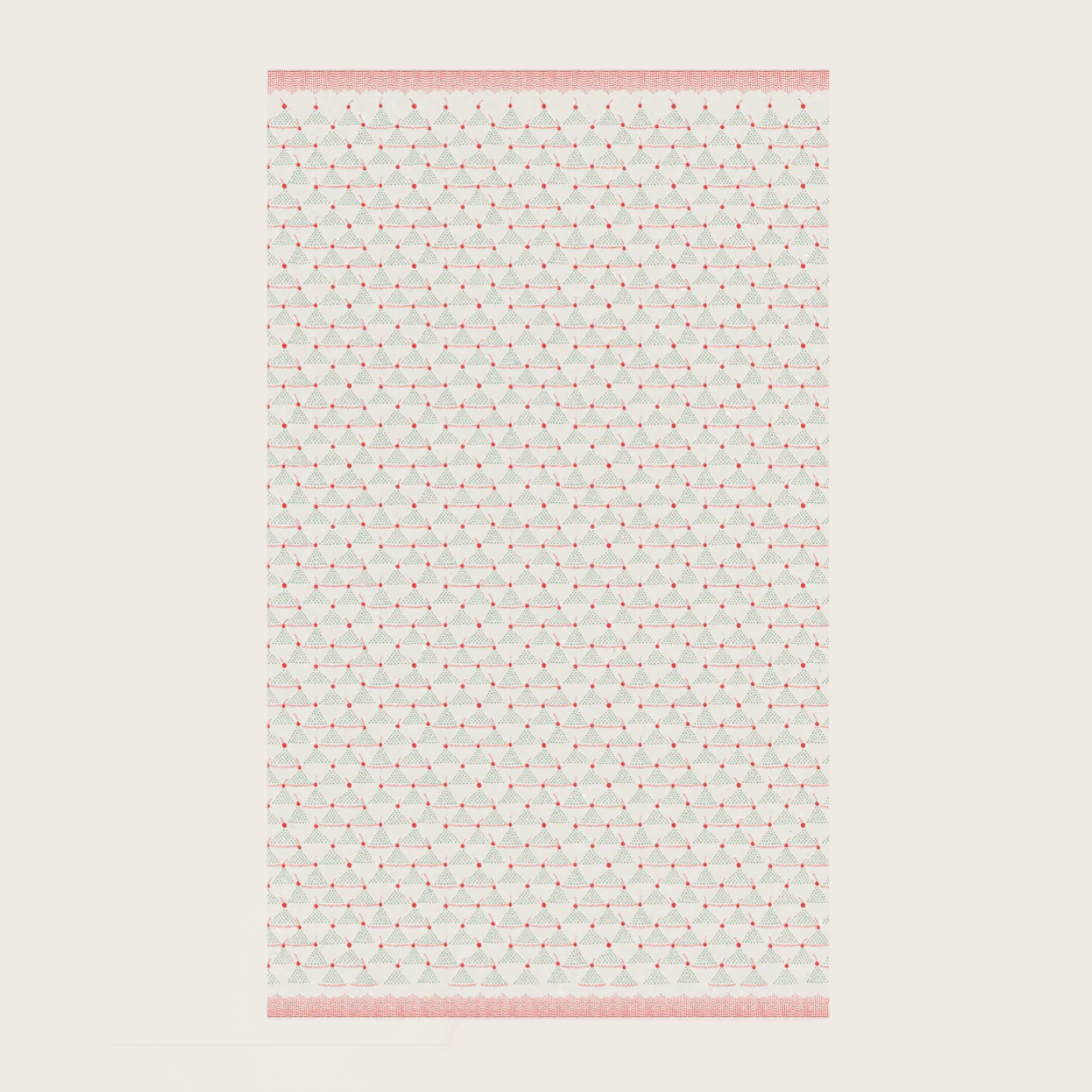 Computer screen displaying a product page with a white patterned fabric swatch.