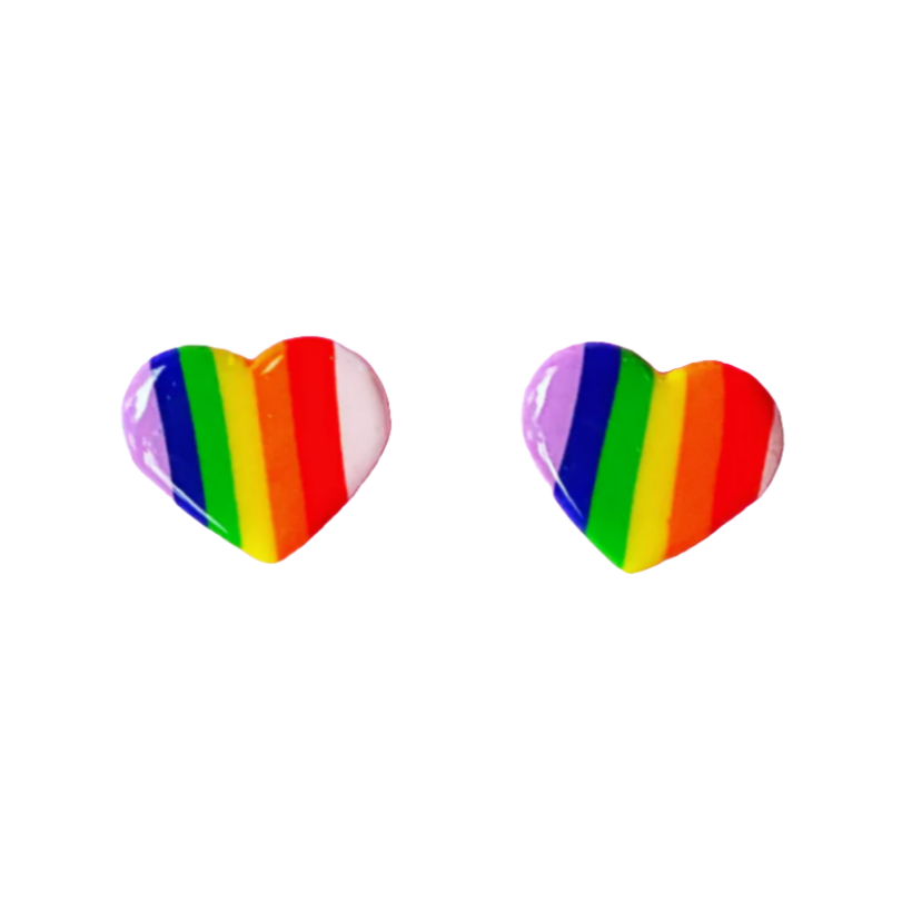 Rainbow Heart Studs