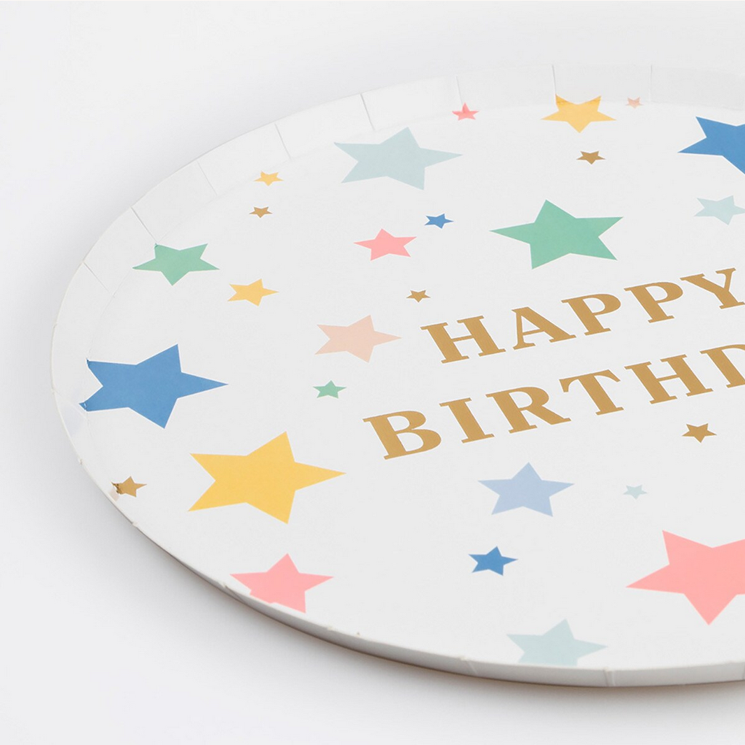 Happy Birthday Stars Dinner Plates (8pk)