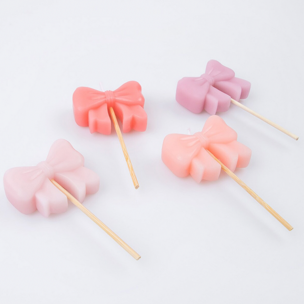 Pink Bow Candles (4pk)
