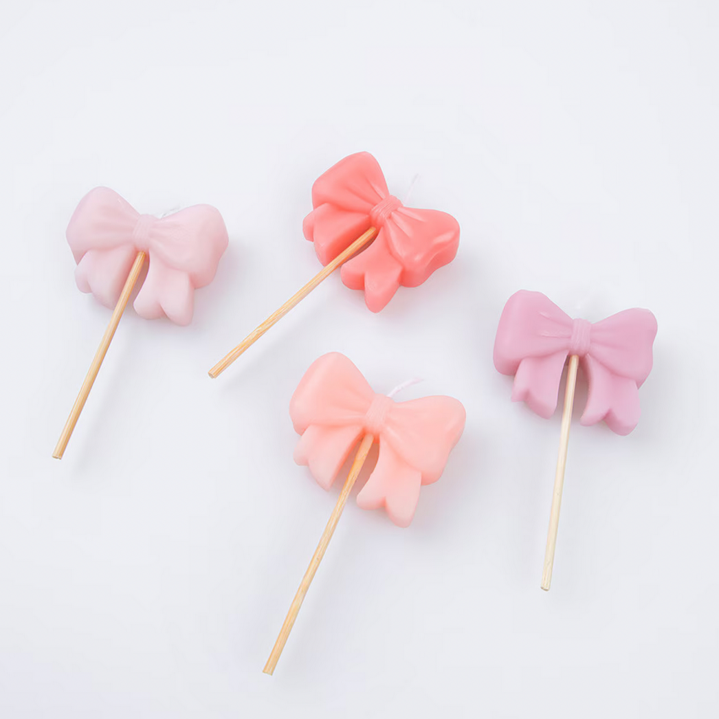 Pink Bow Candles (4pk)