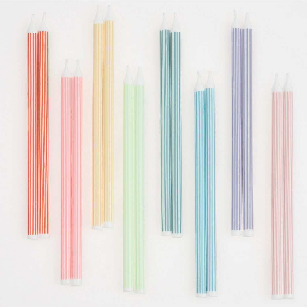 Mixed Striped Candles (16pk)