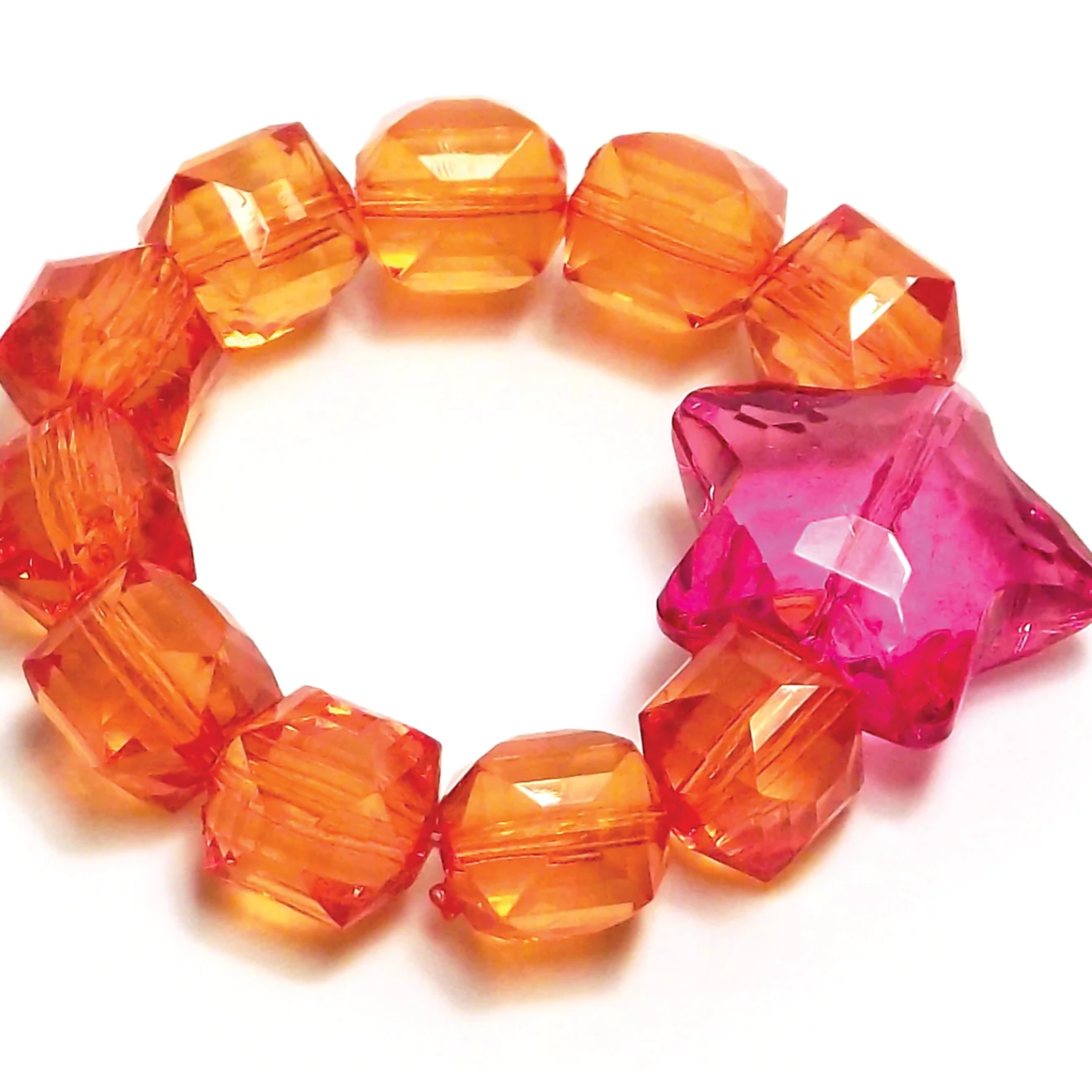 Kids Rock Candy Stretch Bracelet with Star bead