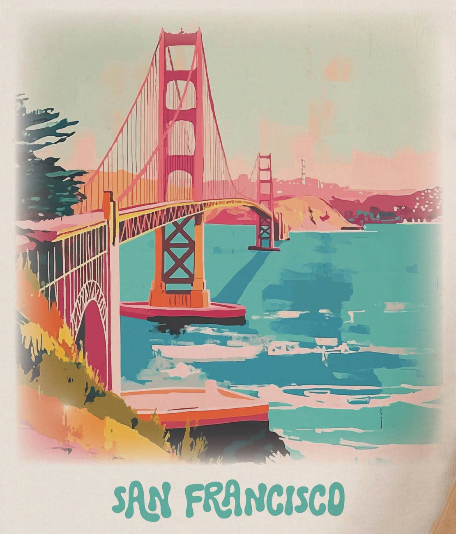 Organic San Francisco Watercolor Landscape Tee