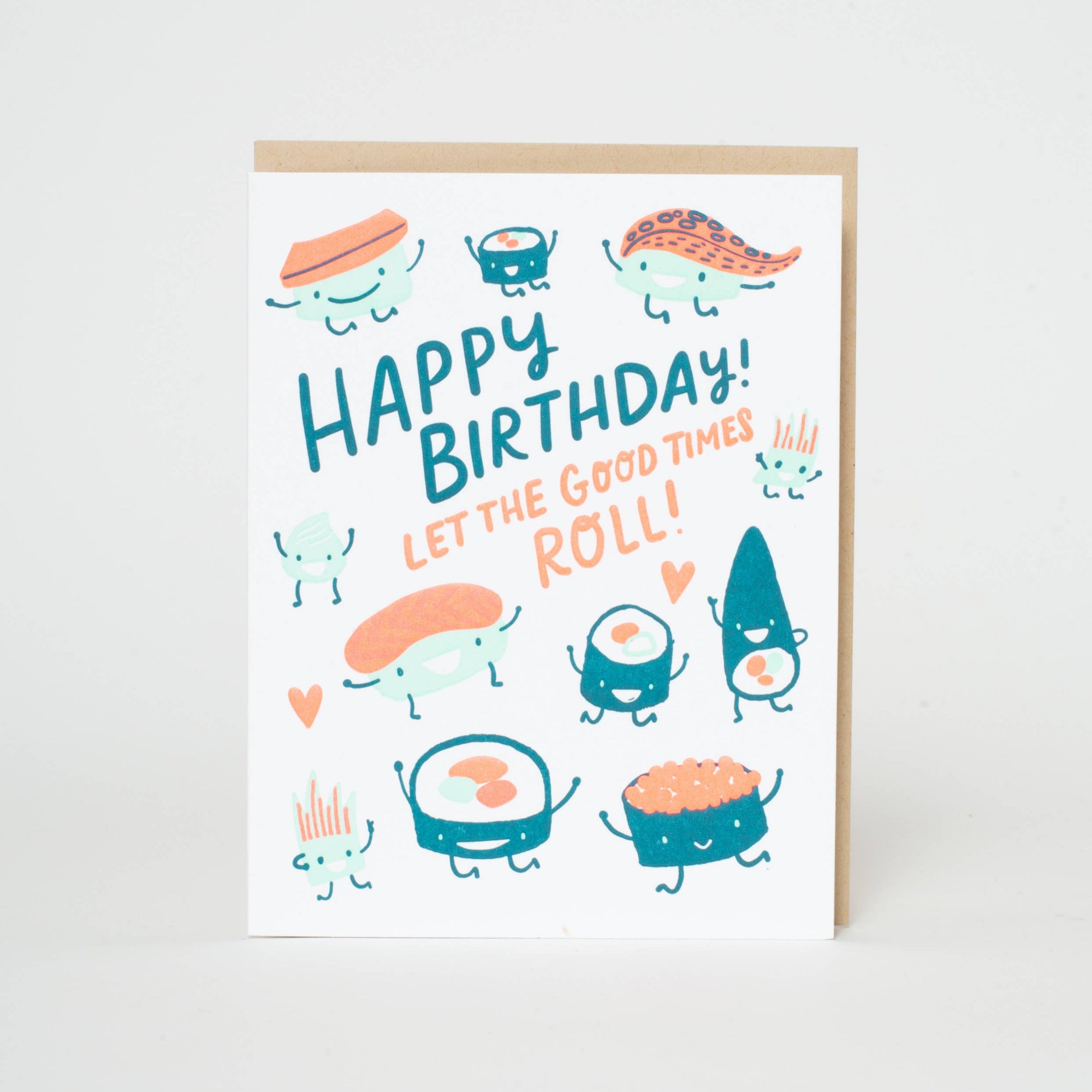 Birthday Sushi Letterpress Card