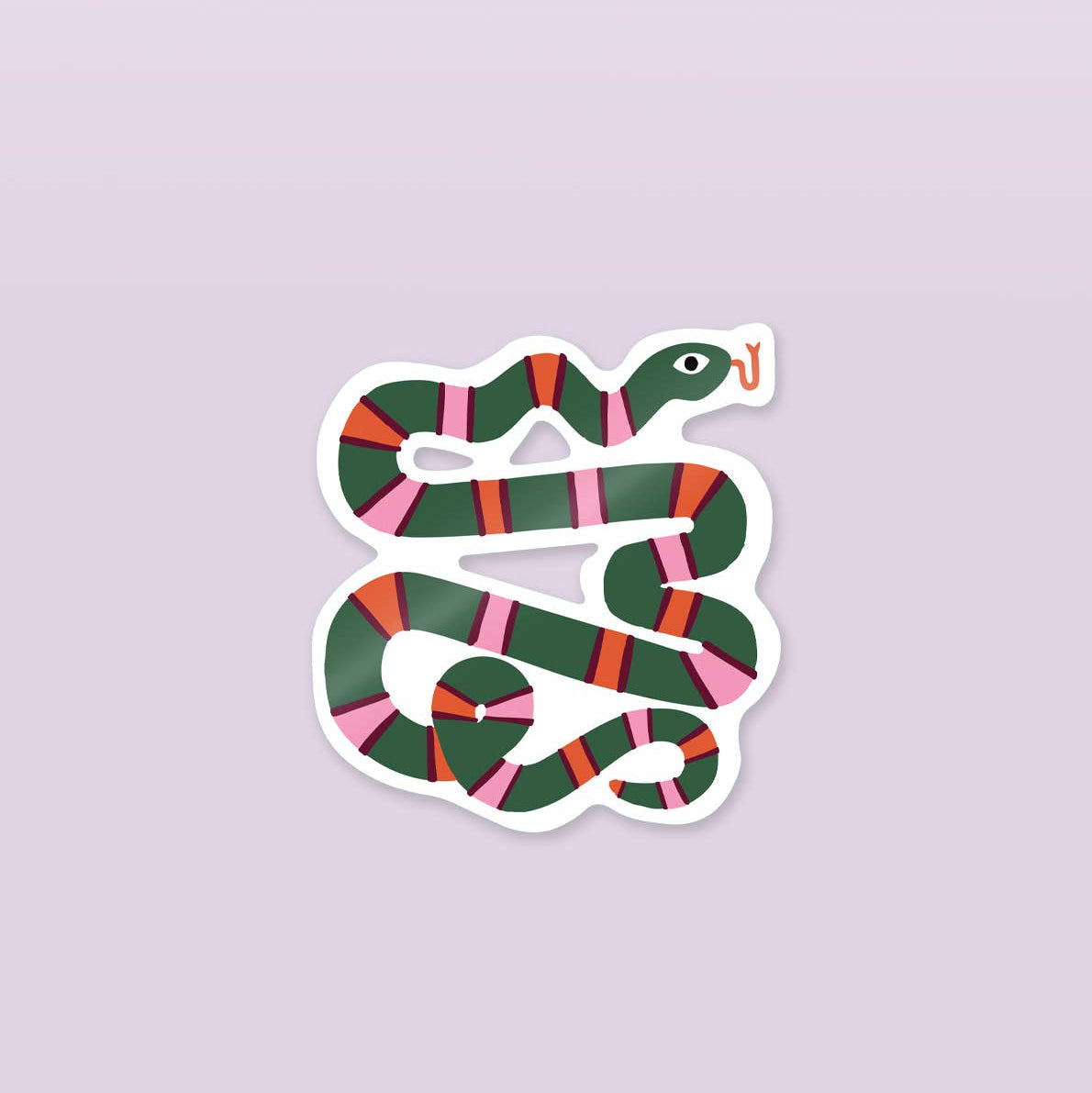 Striped Snake Die Cut Sticker