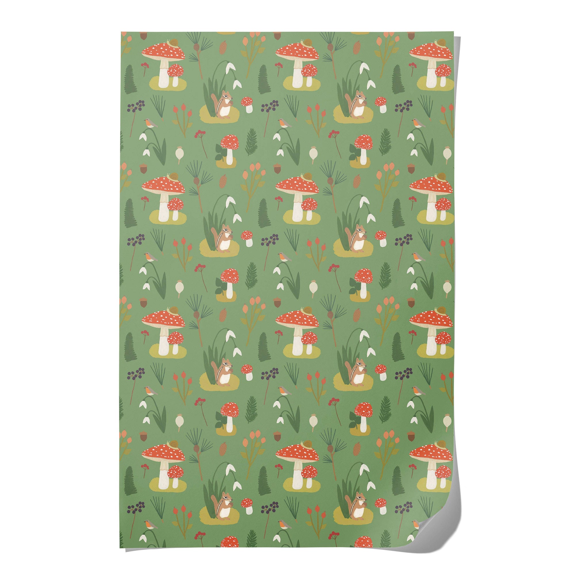 Forest Critters wrapping papers -roll of 3 sheets