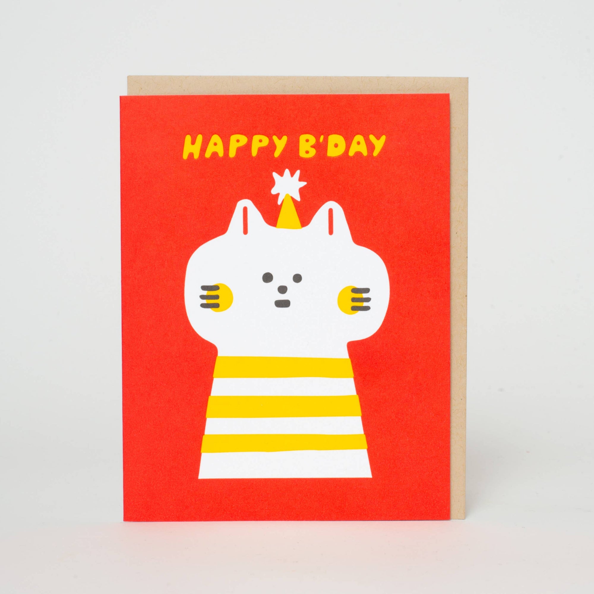 Birthday Kitty Letterpress Card - Suzy Ultman