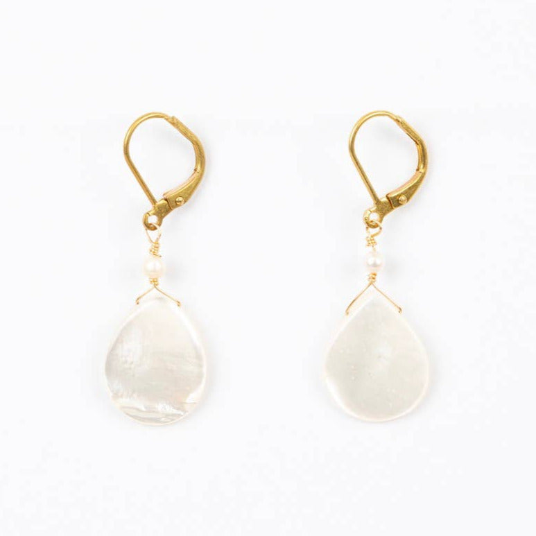 Mother of Pearl Shell Drop Earrings
