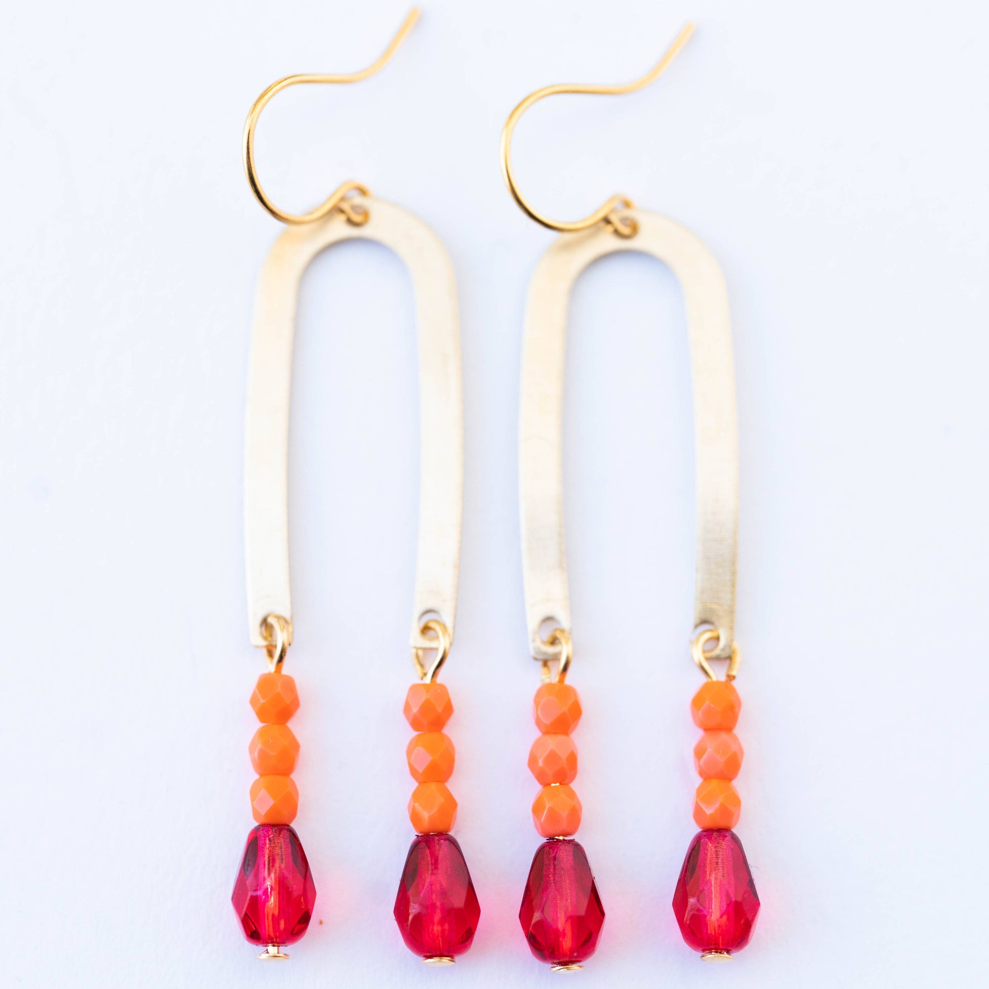 Long Arch Beaded Earrings
