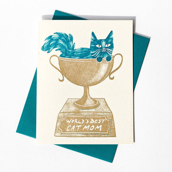 World's Best Cat Mom - Risograph -mother's day