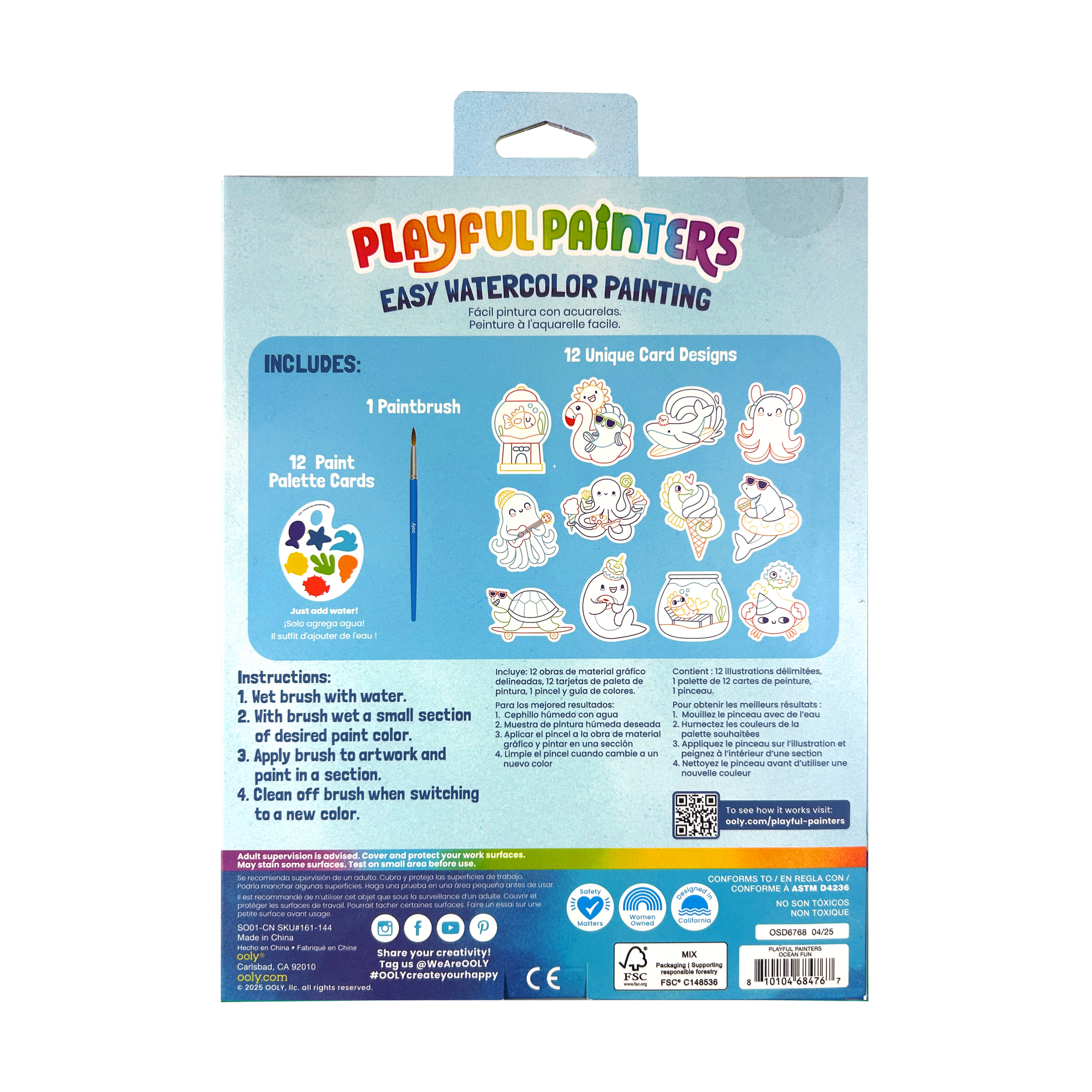 Playful Painters: Easy Watercolor Painting Kit - Ocean Pals
