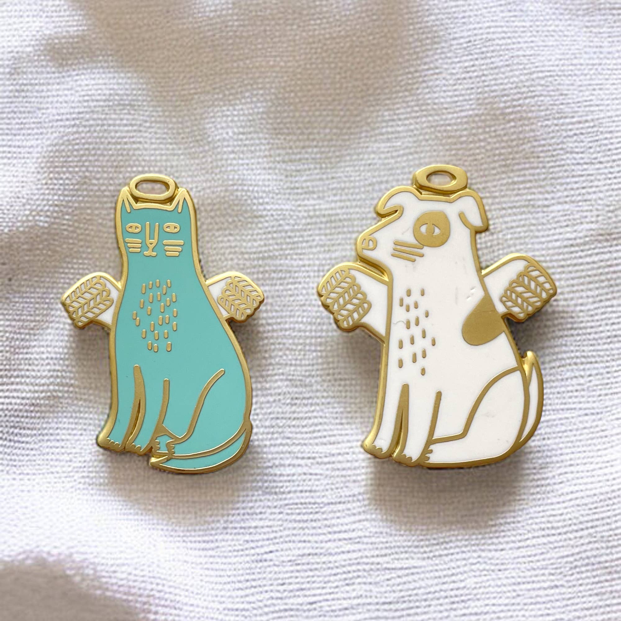 Angel Dog Enamel Pin