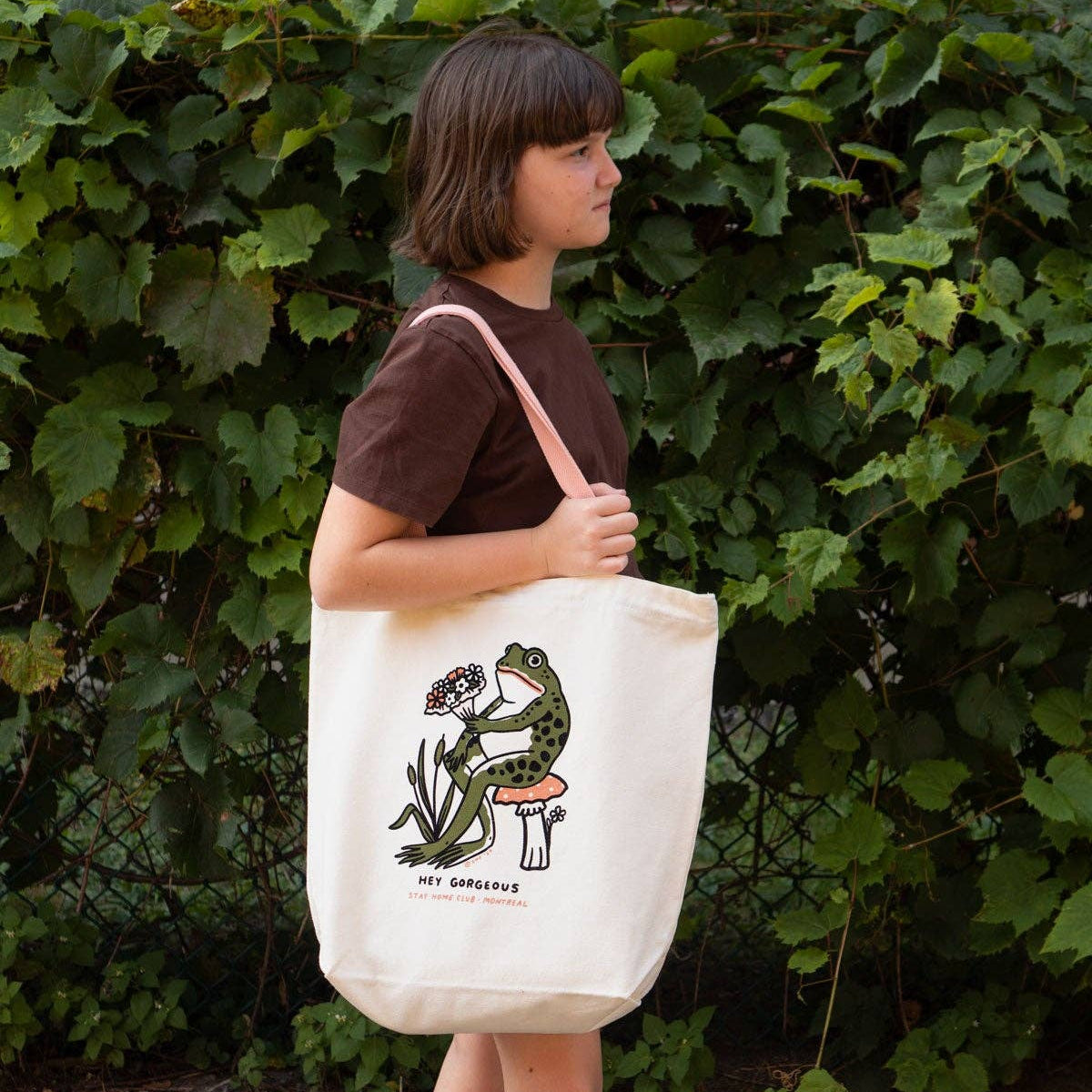 Hey Gorgeous Huge Zippered Canvas Tote