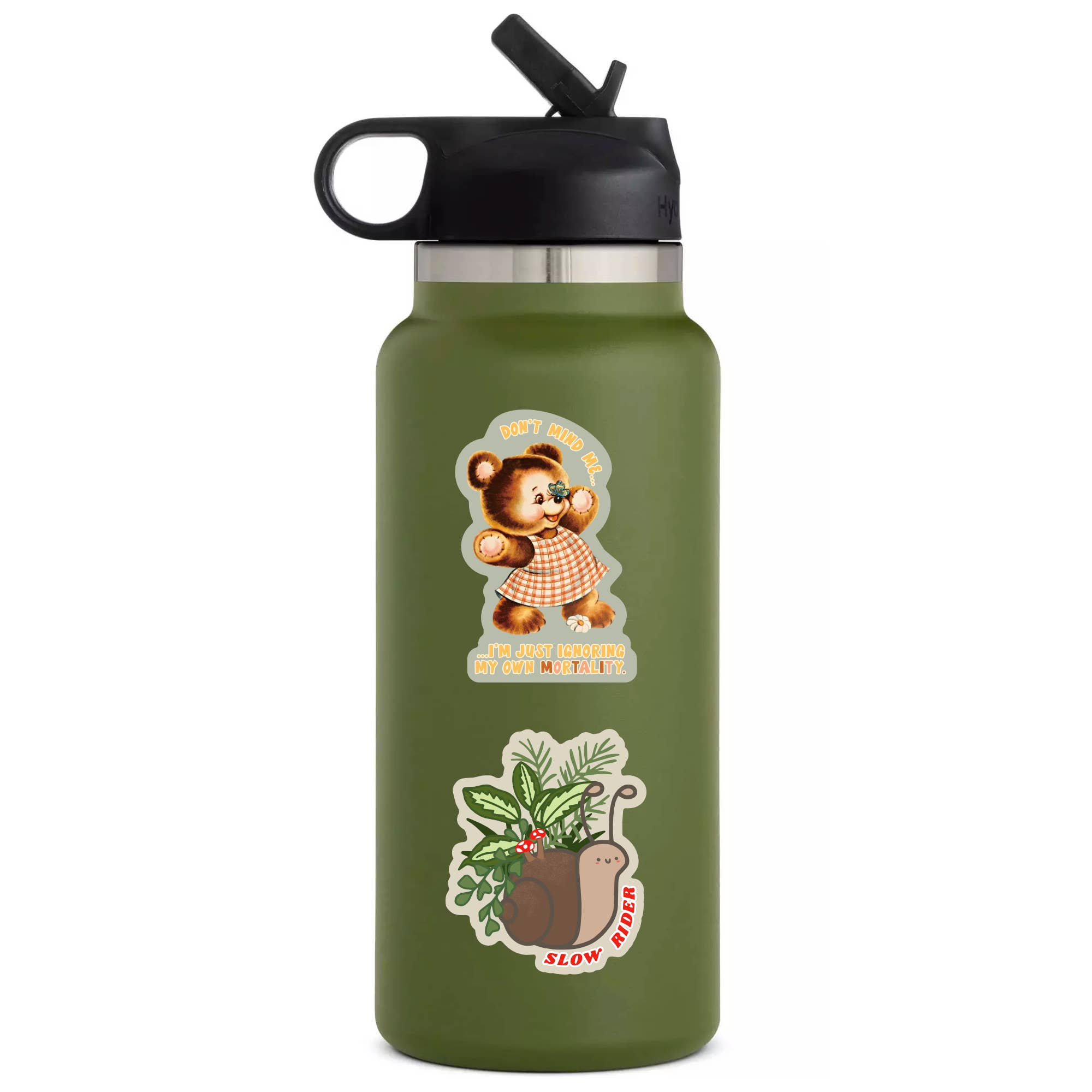 Funny Life & Death Bear Vintage High Quality Vinyl Sticker