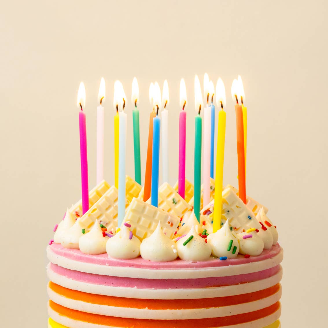 Tall Rainbow Birthday Candles