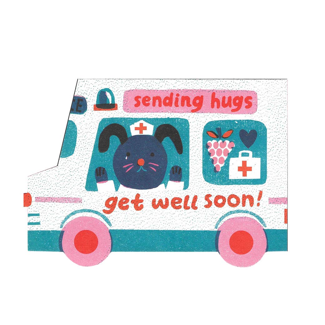 Get Well Soon Van Die Cut Card - Louise Lockhart