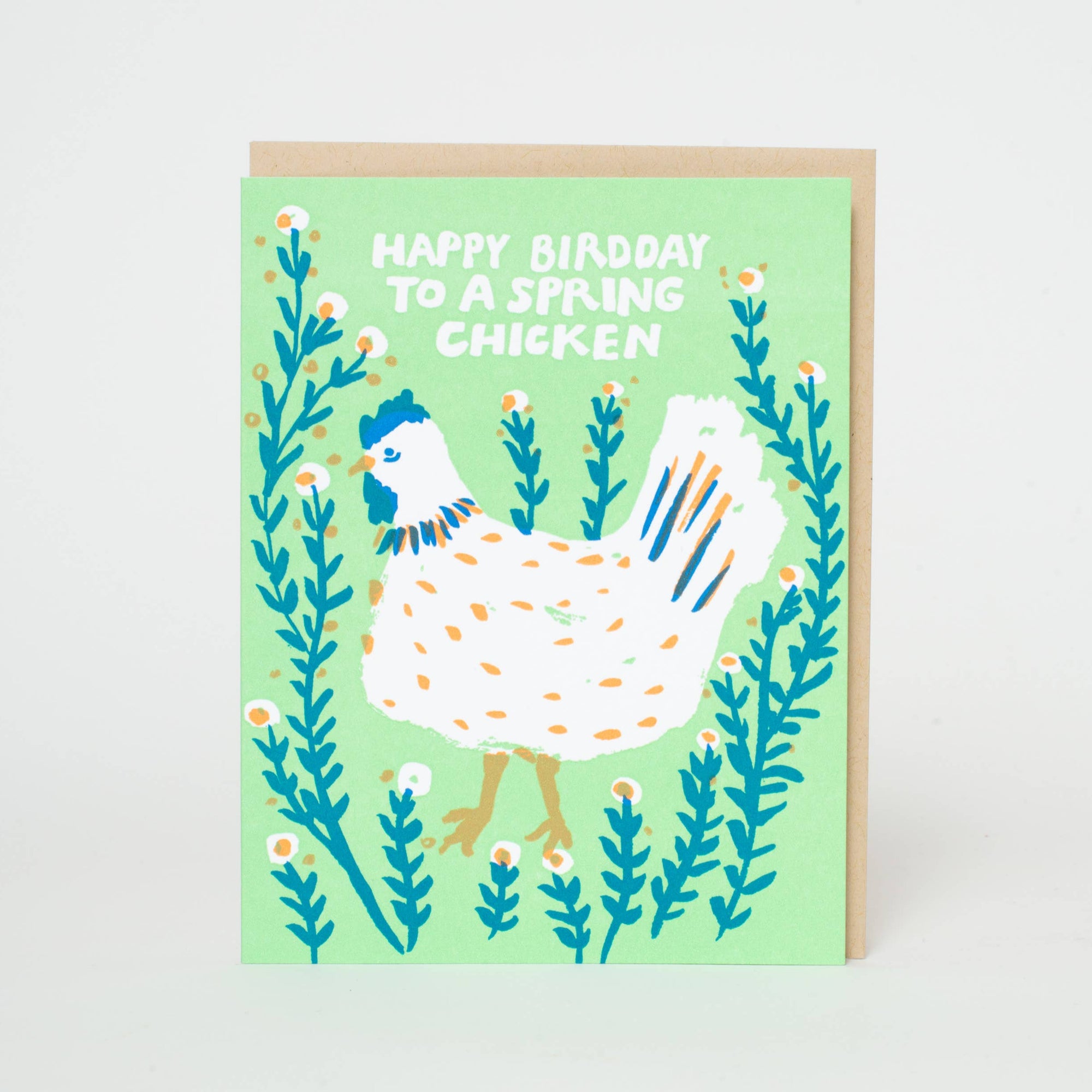 Spring Chicken Birthday Letterpress Card