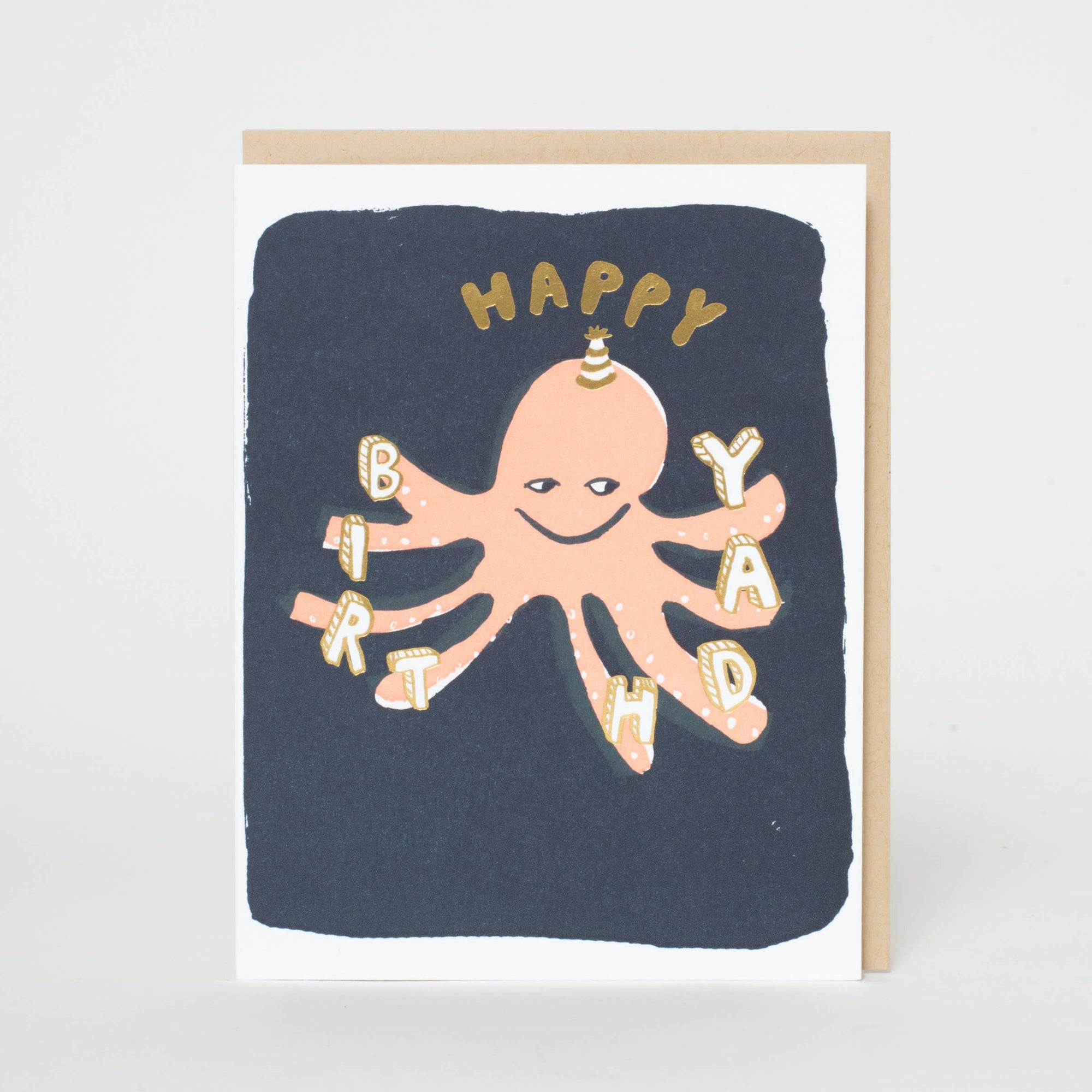 Octopus Birthday Letterpress Card