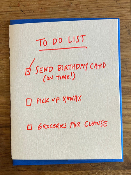 To Do List -birthday