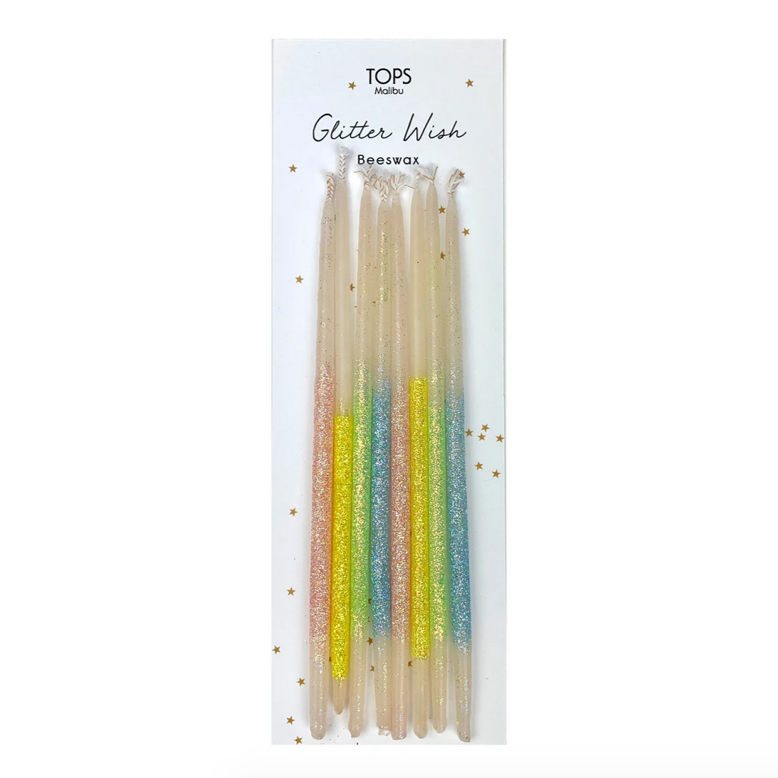 Glitter Wish Candles Beeswax Pastel - 6”