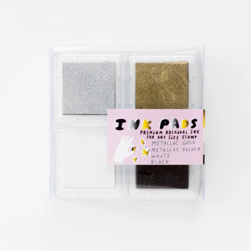 Chroma Ink Pad Set - Gold, Silver, White, Black