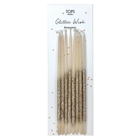 Glitter Wish Candles Beeswax Gold - 6”
