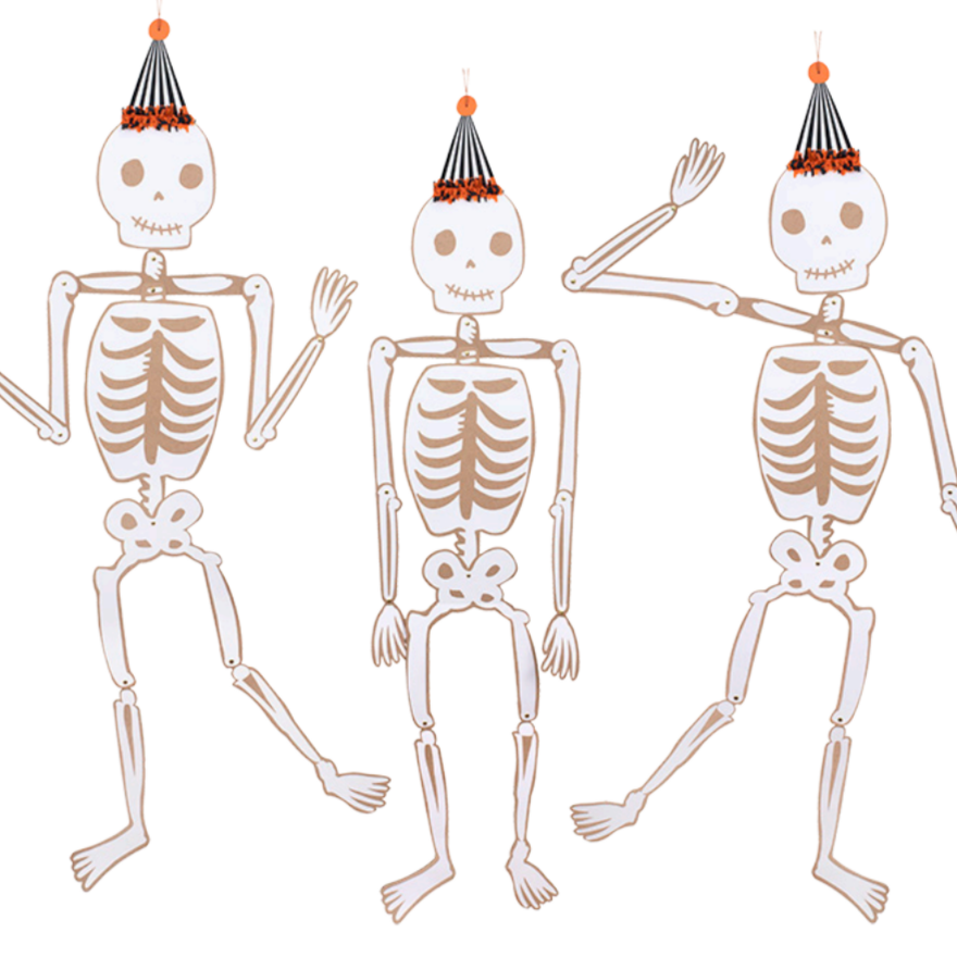 Vintage Halloween Hanging Skeletons 3pk