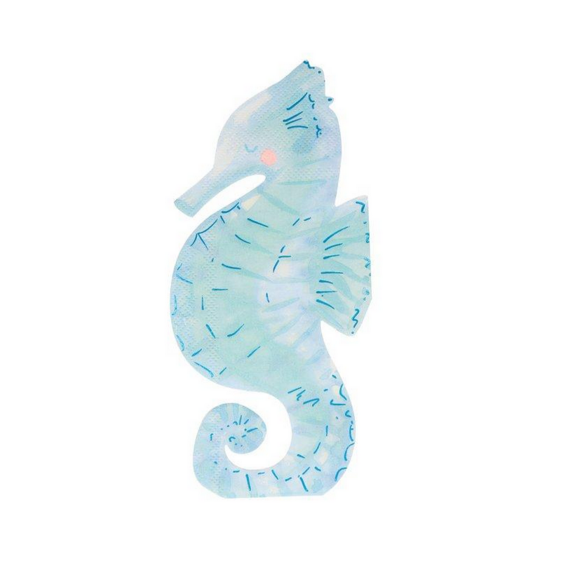 seahorse shaped blue napkins