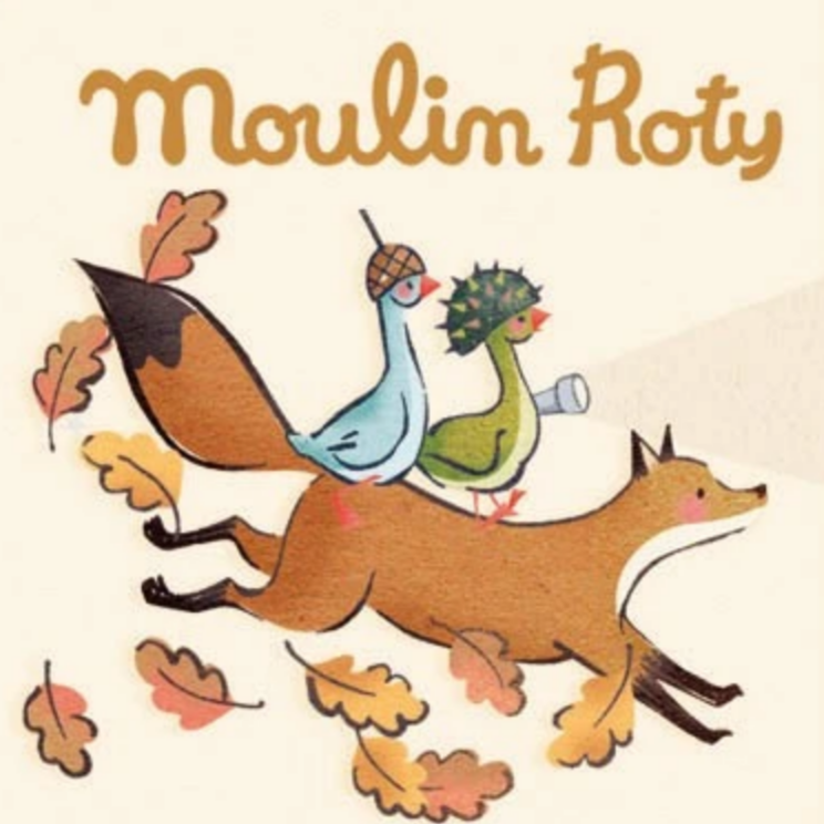 birds riding on fox