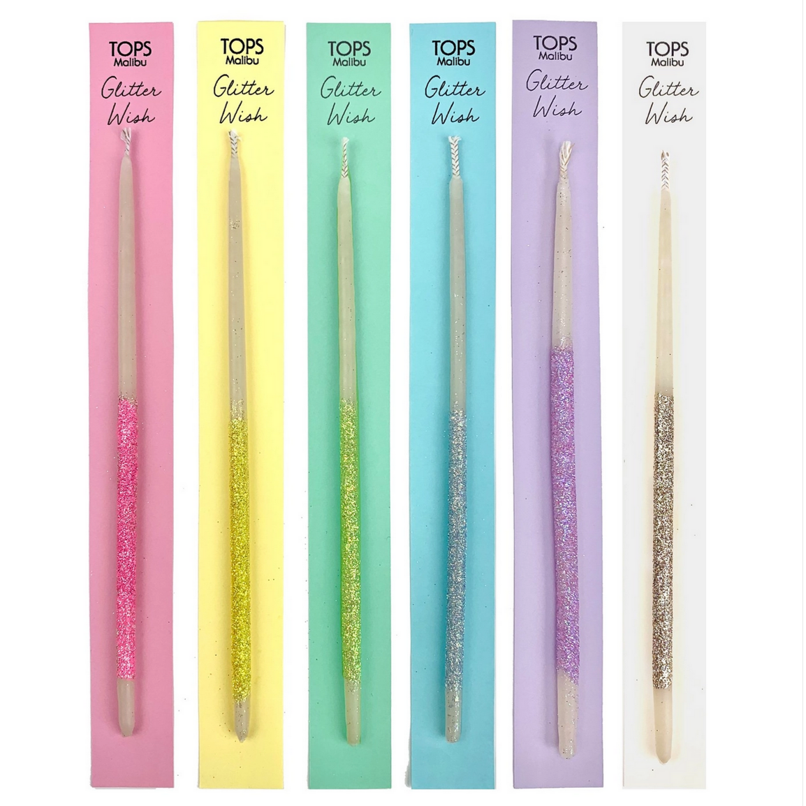 Single Glitter Beeswax Candles -6"