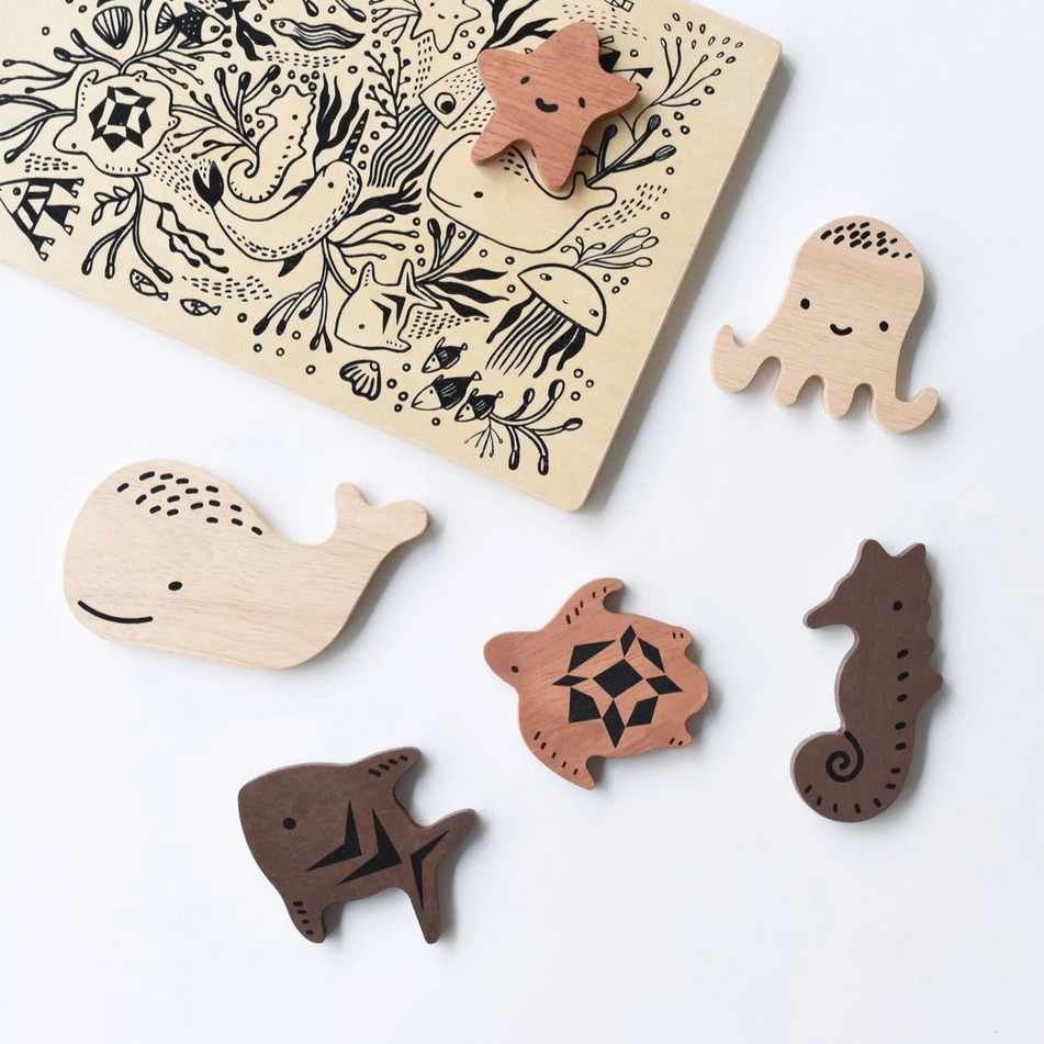 Wooden Tray Puzzle -ocean animals
