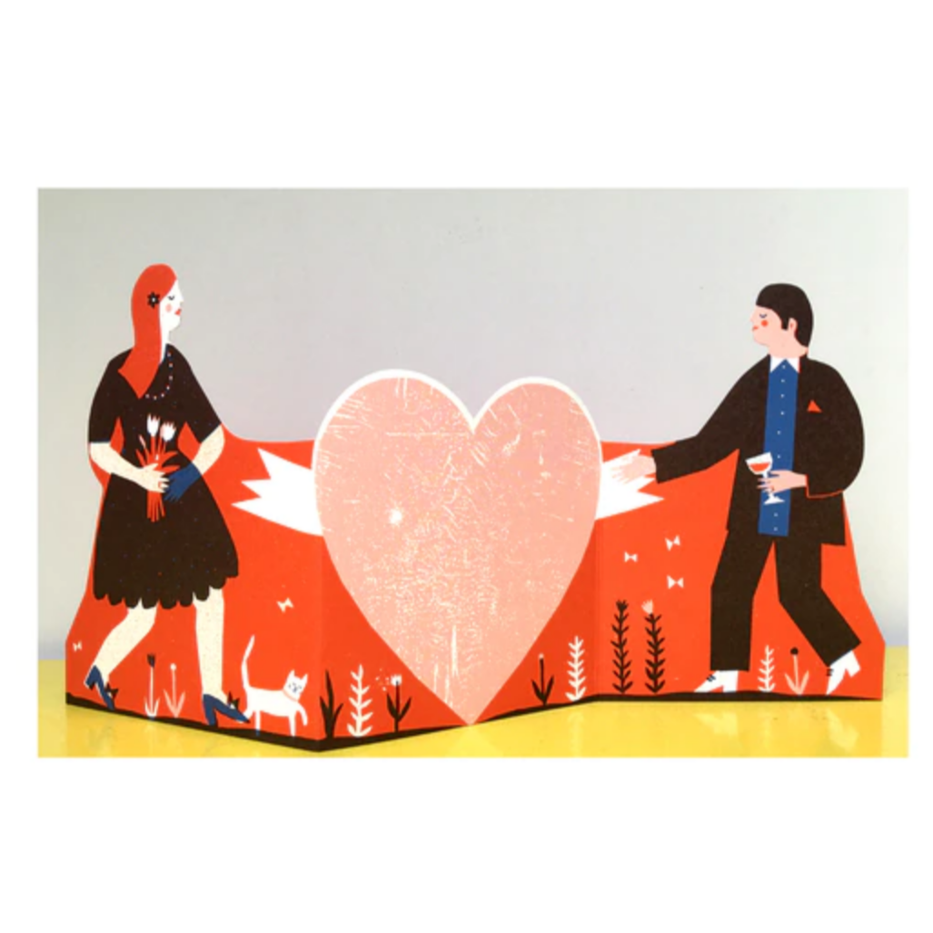 Man and Woman Concertina Heart Card -Louise Lockhart