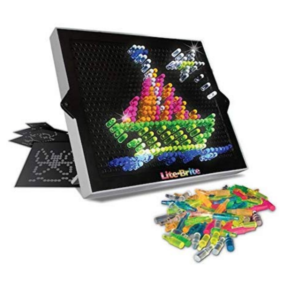 rainbow ship made on board with other pieces nearby