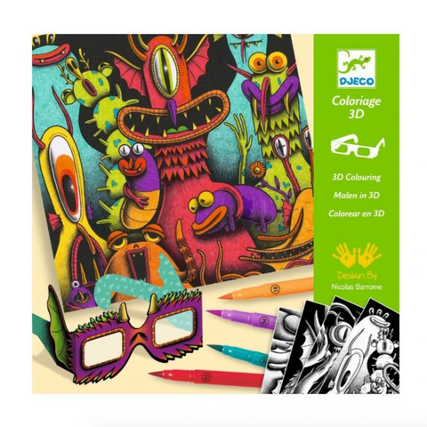 3-D Coloring Pages -Funny Freaks (7-12yrs)