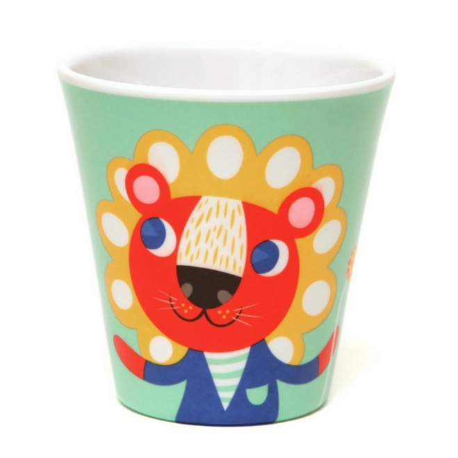 Mint Lion & Tiger Melamine Cup -Helen Dardik