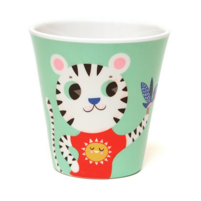 Mint Lion & Tiger Melamine Cup -Helen Dardik