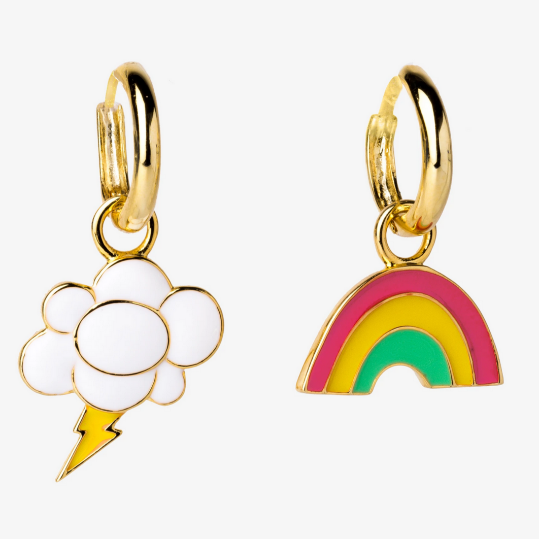Rainbow & Cloud Hoop Earrings