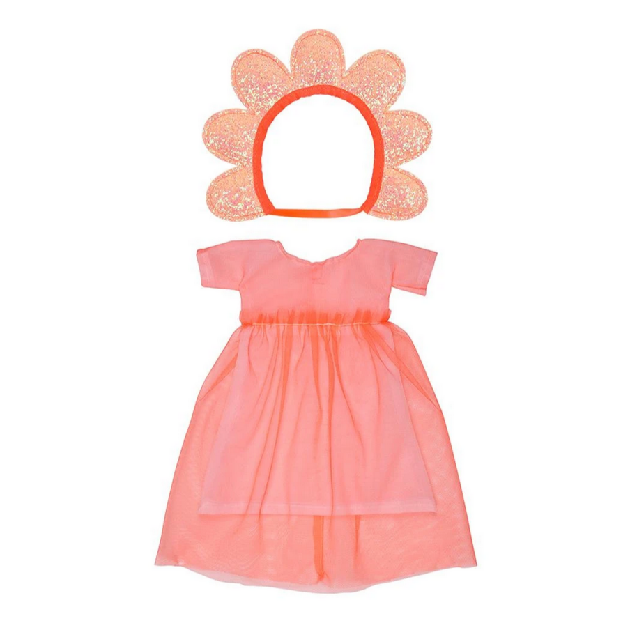 pink dress with flower headband
